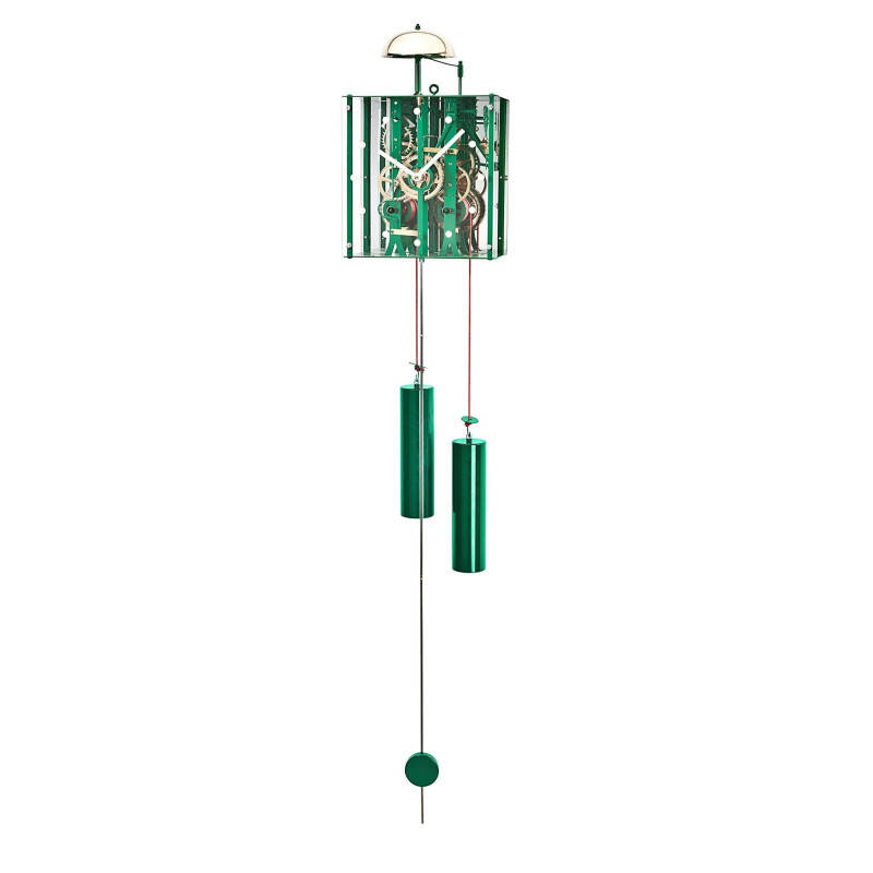 Mouvement de comtoise squelette laqué vert Mouvement de comtoise squelette laqué vert