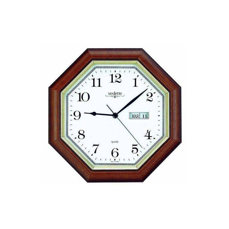 Pendule murale bois jour/date VEDETTE Pendule murale bois jour/date VEDETTE