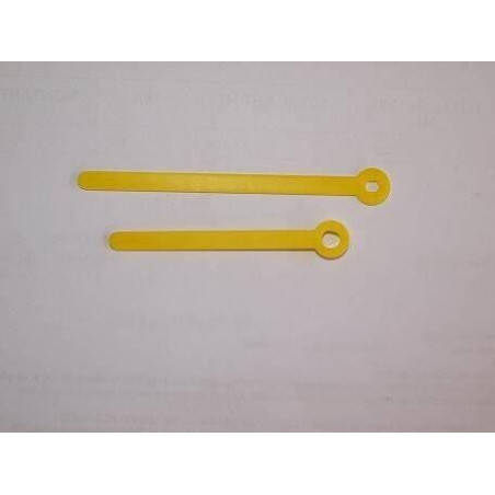 AIGUILLES  PLASTIQUE A QUARTZ  JAUNE 80 mm