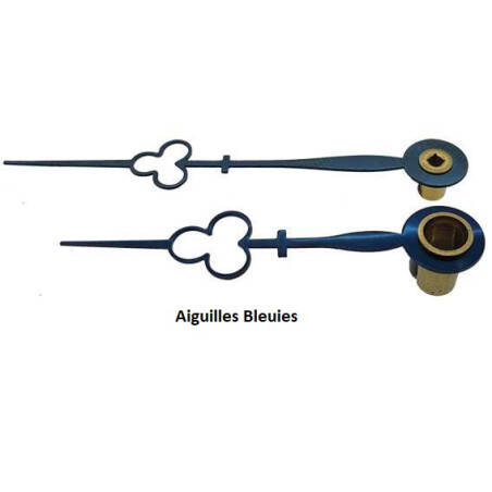 Aiguilles de pendule trefle bleues